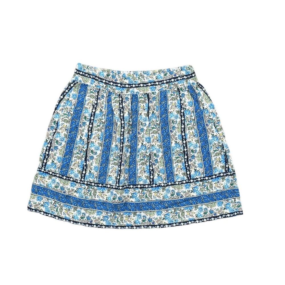 LOFT Blue and White Floral Mini Skirt
